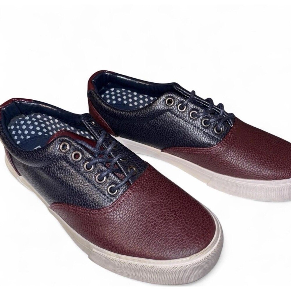 Men’s Faranzi Burgundy And Navy Sneakers. Size 8.5